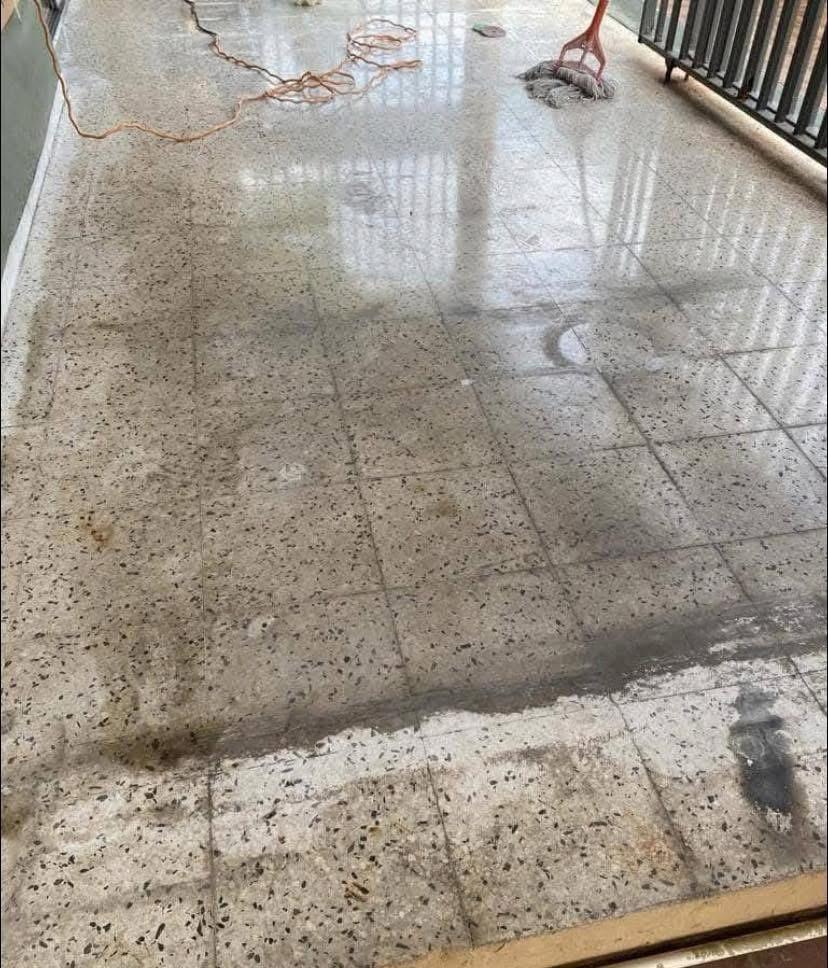 Comparación de piso antes y después del pulido